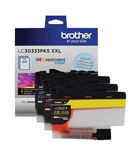 Brother LC3033 3PK OEM Super HY Ink Set, C/M/Y