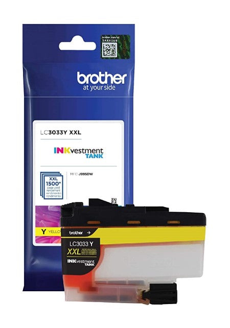 Brother LC3033Y OEM Super HY Ink Cartridge, 1.5K Pages, Yellow