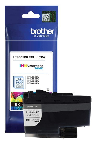 Brother LC3039BK OEM Ultra HY Ink Cartridge, 6K Pages, Black