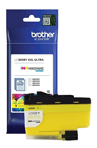 Brother LC3039Y OEM Ultra HY Ink Cartridge, 5K Pages, Yellow