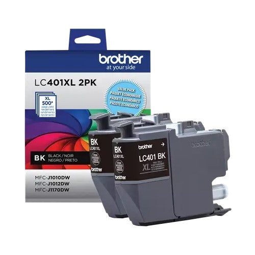 Brother LC401XL 2PK OEM HY Ink Dual Pack, Black