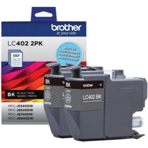 Brother LC402 2PK OEM Ink Dual Pack, Black