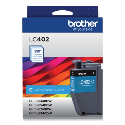 Brother LC402CS OEM Ink Cartridge, 550 Pages, Cyan