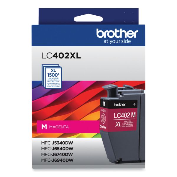 Brother LC402XLMS OEM HY Ink Cartridge, 3K Pages, Magenta