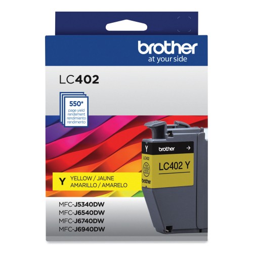 Brother LC402YS OEM Ink Cartridge, 550 Pages, Yellow
