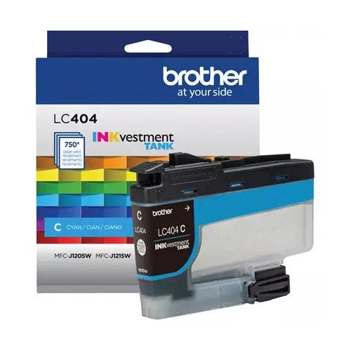 Brother LC404CS OEM Ink Cartridge, 750 Pages, Cyan