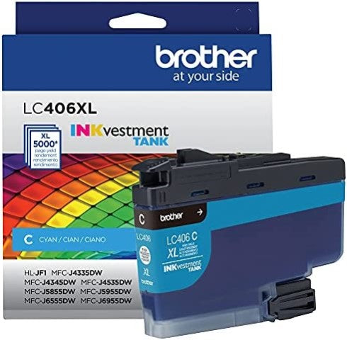 Brother LC406CS OEM Ink Cartridge, 1.5k Pages, Cyan