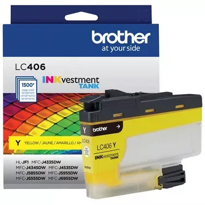 Brother LC406YS OEM Ink Cartridge, 1.5k Pages, Yellow