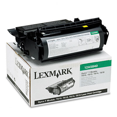 Lexmark 12A5840 OEM Toner Cartridge, 10K pages, Black