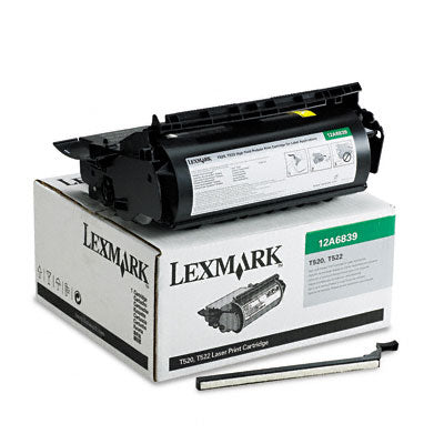 Lexmark 12A6839 OEM HY Toner Cartridge, 20K pages, Black