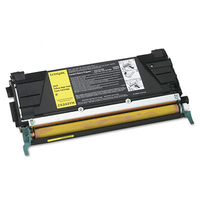 Lexmark C5242YH OEM HY Toner Cartridge, 5K pages, Yellow