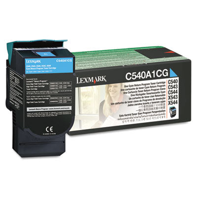 Lexmark C540A1CG OEM Toner Cartridge, 1K pages, Cyan