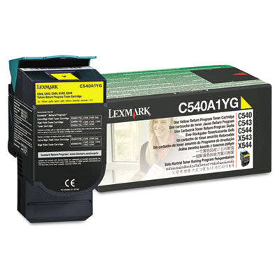 Lexmark C540A1YG OEM Toner Cartridge, 1K pages, Yellow