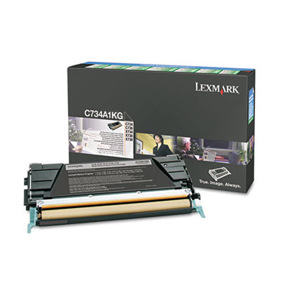 Lexmark C734A1KG OEM Toner Cartridge, Return Program, 8K pages, Black