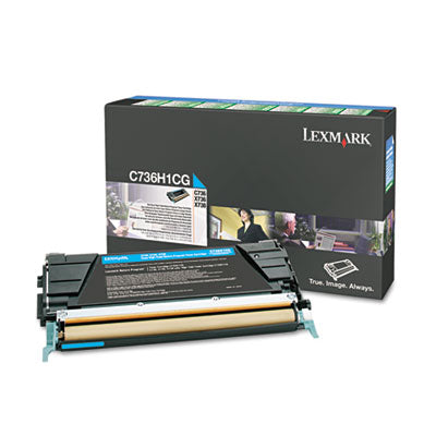 Lexmark C736H1CG OEM HY Toner Cartridge, 10K pages, Cyan