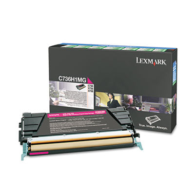 Lexmark C736H1MG OEM HY Toner Cartridge, 10K pages, Magenta