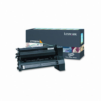 Lexmark C7700YH OEM HY Toner Cartridge, 10K pages, Yellow