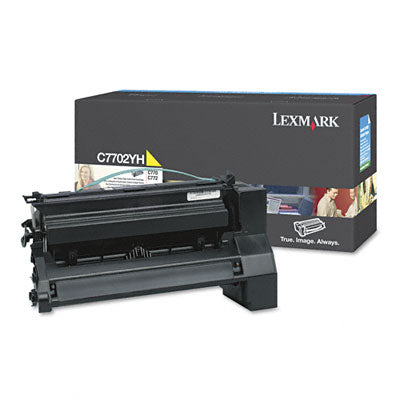 Lexmark C7702YH OEM HY Toner Cartridge, 10K pages, Yellow
