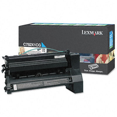 Lexmark C782X1CG OEM Extra HY Toner Cartridge, 15K pages, Cyan