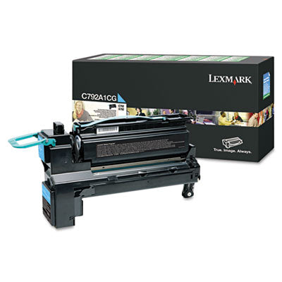 Lexmark C792A1CG OEM Toner Cartridge, 6K pages, Cyan