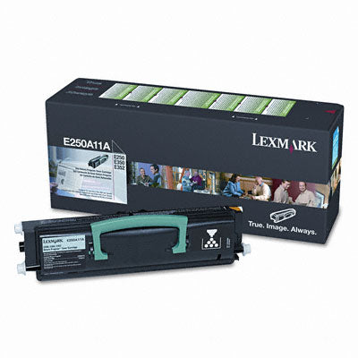 Lexmark E250A11A OEM use and return Toner Cartridge, 3500 pages, Black