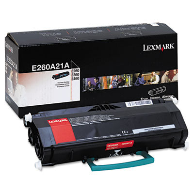 Lexmark E260A21A OEM Toner Cartridge, 3500 pages, Black