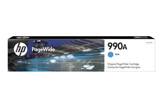 HP 990A M0J73AN OEM PageWide Ink Cartridge, 10K Pages, Cyan