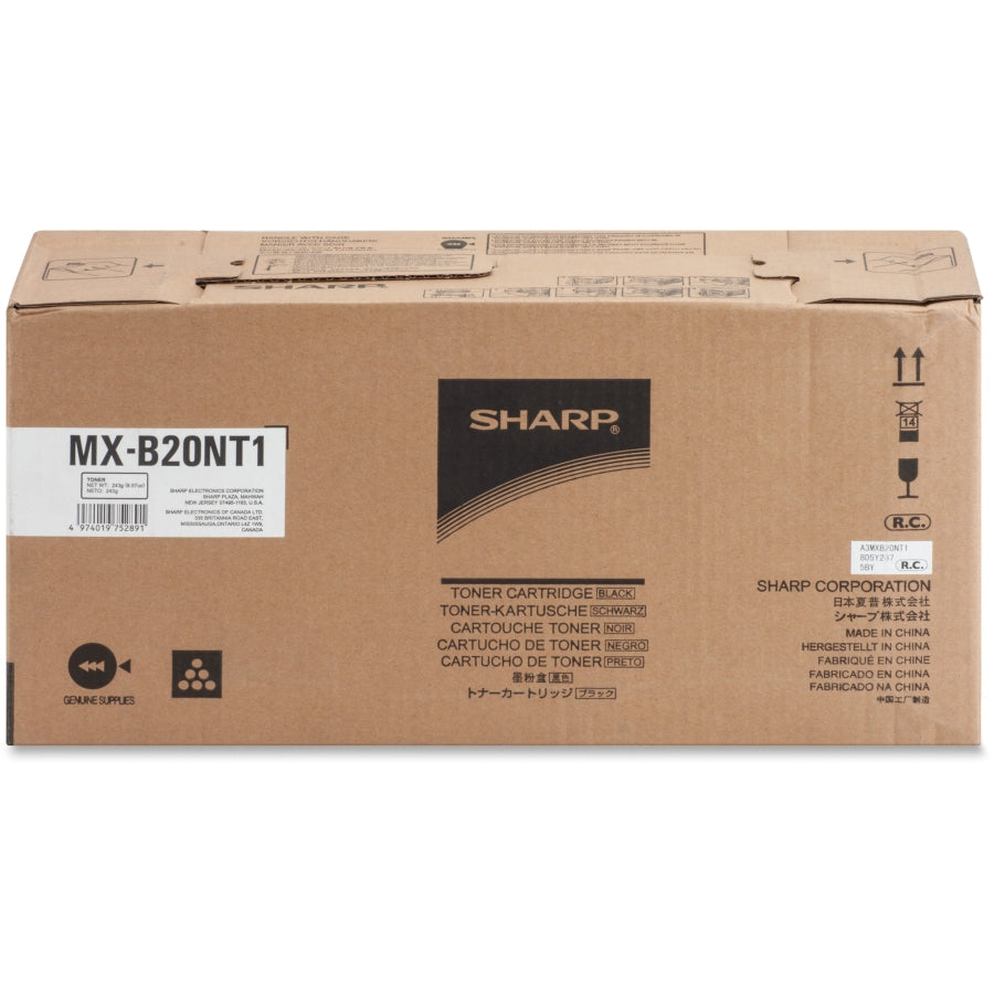 Sharp MX-B20NT1 OEM Toner Cartridge, 8200 pages, Black