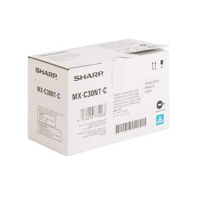 Sharp MX-C30NTC OEM Toner Cartridge, 6K pages, Cyan