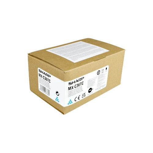 Sharp MX-C36TC OEM Toner Cartridge, 11.7K Pages, Cyan