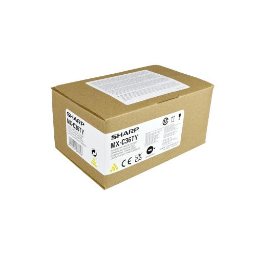 Sharp MX-C36TY OEM Toner Cartridge, 11.7K Pages, Yellow