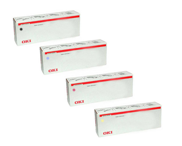 Okidata 45643508 OEM Toner Set, B/C/M/Y