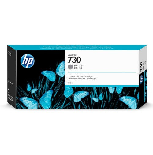 HP 730 P2V72A OEM HY Ink Cartridge, Gray, 300ml
