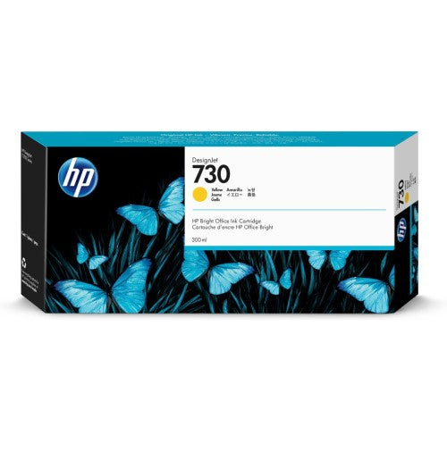 HP 730 P2V70A OEM HY Ink Cartridge, Yellow, 300ml