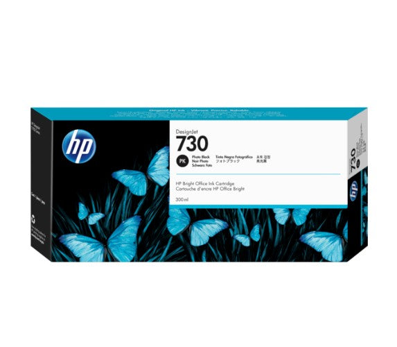 HP 730 P2V73A OEM HY Ink Cartridge, Photo Black, 300ml