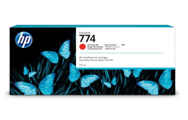 HP 774 P2W02A OEM Ink Cartridge, 775ml Pages, Chromatic Red