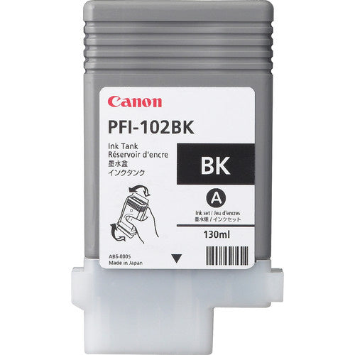 Canon PFI-102BK 0895B001AA OEM Ink Tank, 130 mL, Black
