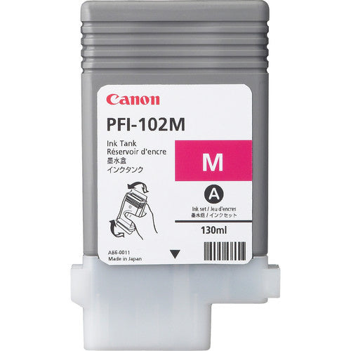 Canon PFI-102M 0897B001AA OEM Ink Tank, 130 mL, Magenta