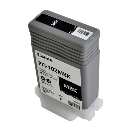 Canon PFI-102MBK 0894B001AA OEM Ink Tank, 130 mL, Matte Black