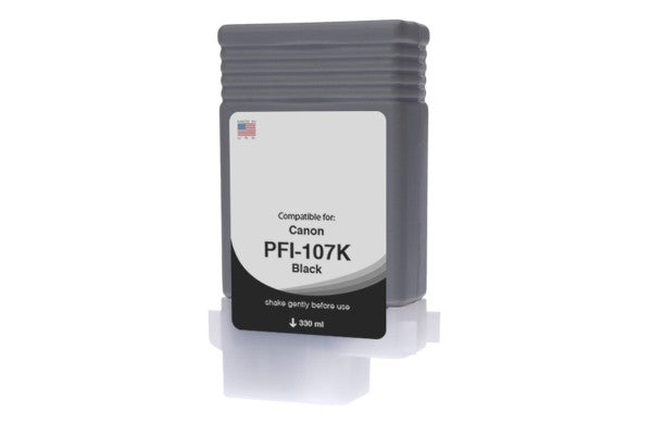 Compatible for 6705B001AA PFI-107BK Ink Tank, 130 mL, Black