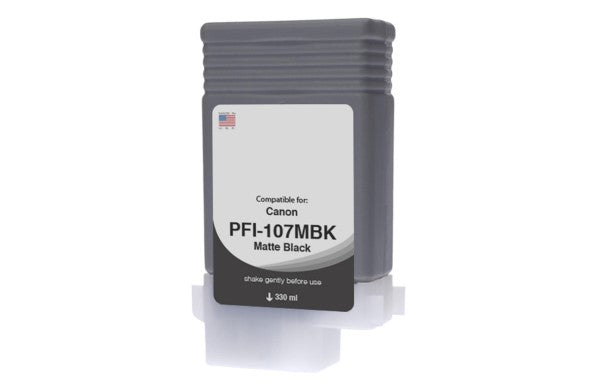 Compatible for 6704B001AA PFI-107MBK Ink Tank, 130 mL, Matte Black