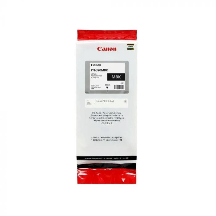 Canon PFI-320MBK InkJet Cartridge, 300mL, Matte Black