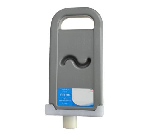 Compatible for PFI-707C 9822B001AA Ink Cartridge, 700 mL, Cyan
