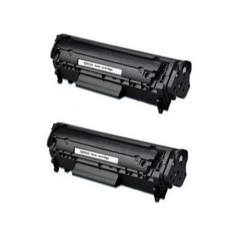 Compatible for HP 12A Q2612A Toner Cartridge, Box of 2, 1.6K Page Yield, Black