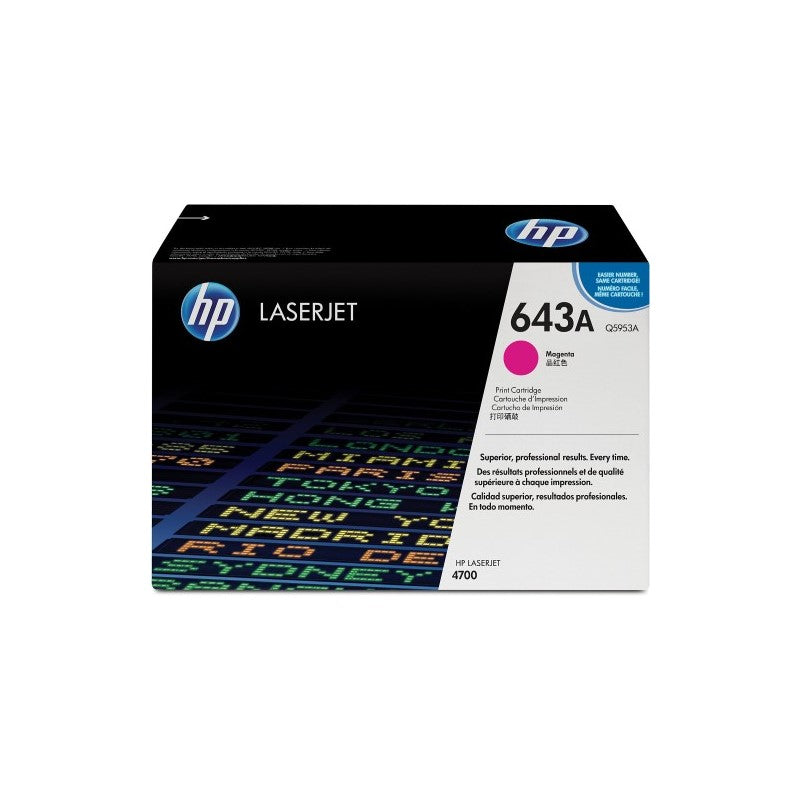 HP 643A Q5953A OEM Toner Cartridge, 10K pages, Magenta