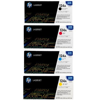 HP 124A OEM Toner Set, B/C/M/Y