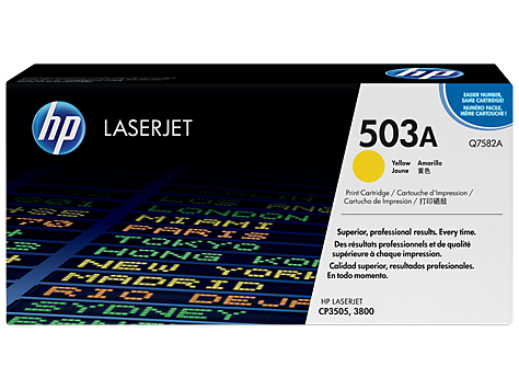 HP 503A Q7582A OEM Toner Cartridge, 6K pages, Yellow