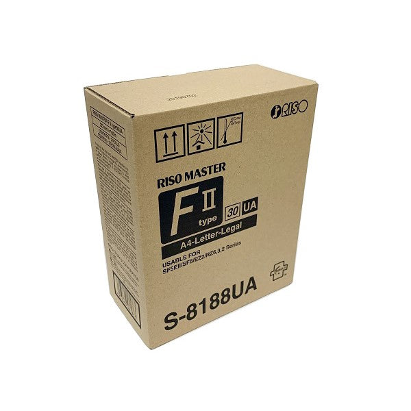 Riso S-8188UA F II Type 30 OEM Thermal Master, Box of 2