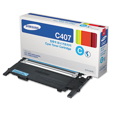Samsung CLT-C407S / SU001A OEM Toner Cartridge, 1K pages, Cyan