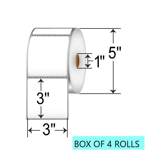3" X 3" Thermal Transfer Labels, 850 Per Roll, 5" OD, 1" Core